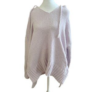 Aerie Women's Small Light Lavender V-Neck Hooded Sweater NWT
